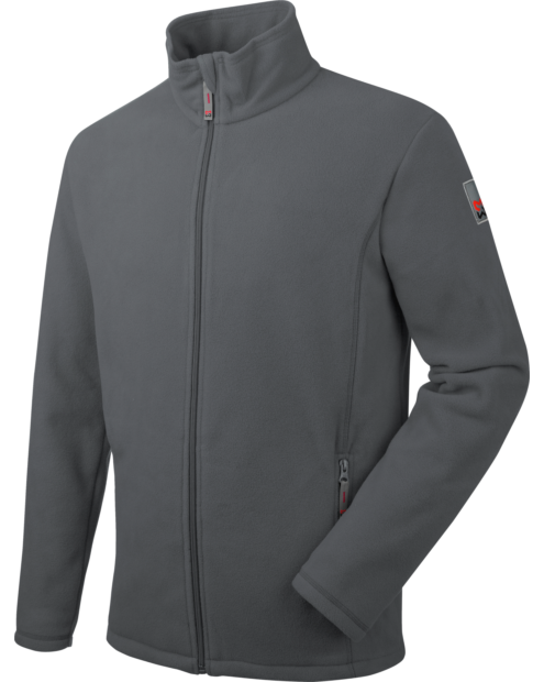 graues unisex Fleece mit Reißverschluss