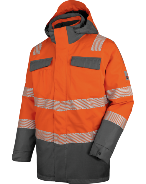 Warnschutz Winter Parka 3in1 Neon EN 20471 3 orange anthrazit