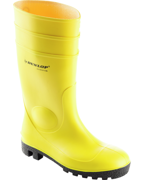 Wasserdichter Sicherheitsgummistiefel gelb S5 mit Zehenschutz, beständig gegen Öle & Fette