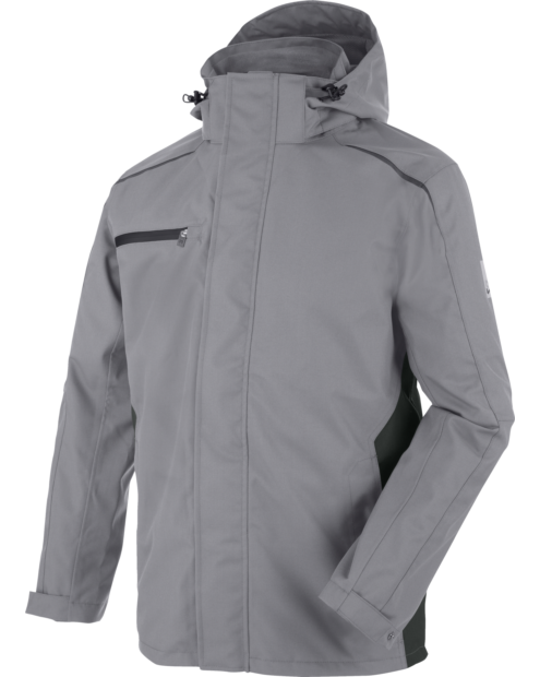 Praktische Arbeitsjacke, Arbeitsjacke für schlechtes Wetter, Arbeitsjacke mit Details, Wetterjacke für Handwerker, Arbeitsjacke grau, Wetterjacke atmungsaktiv