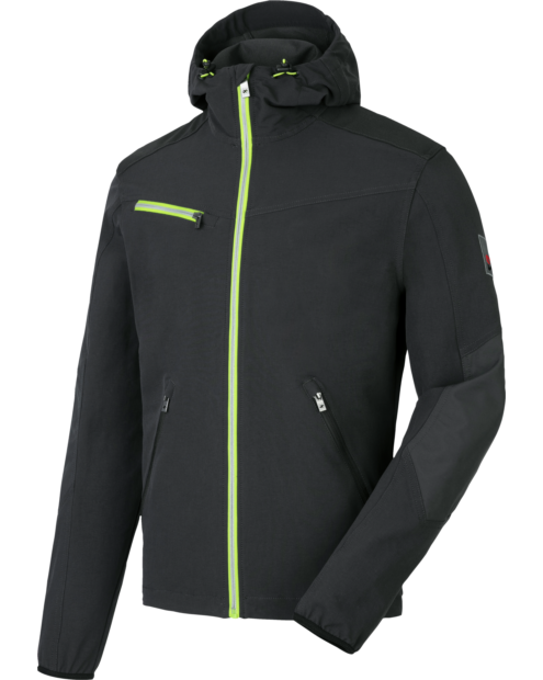 Bequeme Softshellhacke, funktionelle Softshelljacke in Anthrazit Jacke mit hohem Tragekomfort, Funktionsjacke aus 4-Wege-Stretchmaterial