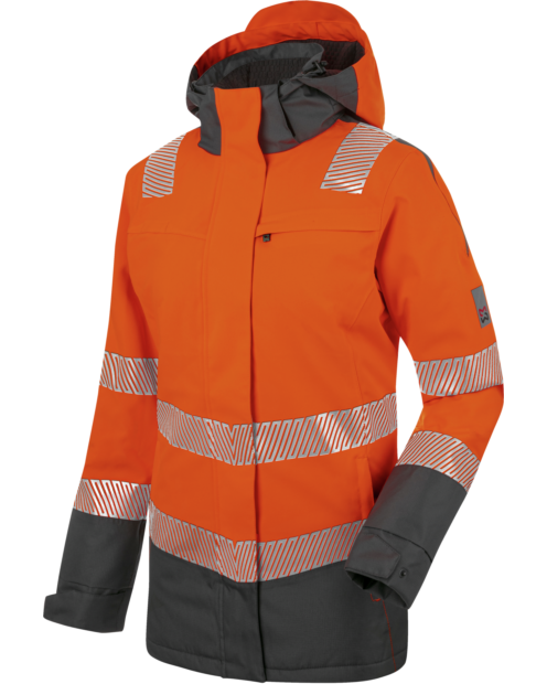Bequemer & warmer Damen Warnschutz Parka, LOXY-Reflektoren, atmungsaktiv, gut Sichtbar