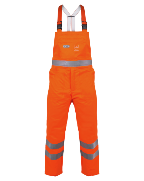 Warnschutz Schnittschutz Latzhose Orange