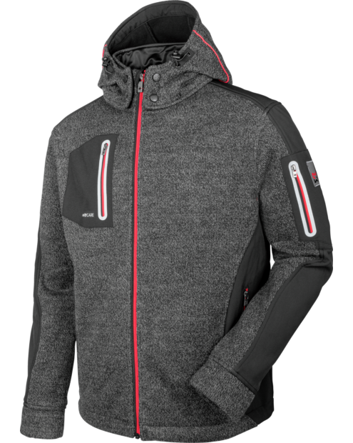Softshelljacke Grau, winddicht, wasserabweisend & atmungsaktiv, warm und funktionell, modernes Design