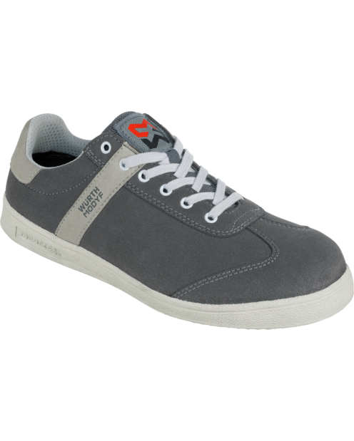 Graue Arbeitsschuhe S1P, aus leichter Mikrofaser, atmungsaktiv, sportlicher Sneaker für die Arbeit, moderner Look, Stahlzehenkappe, für Handwerker