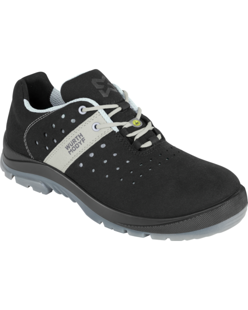 Arbeitsschuhe S1P, Farbe Schwarz, sportliches Design, aus atmungsaktiver & leichter Mikrofaser, metallfreie Sneakers, ESD Ausstattung, moderner Look, Kunststoffkappe
