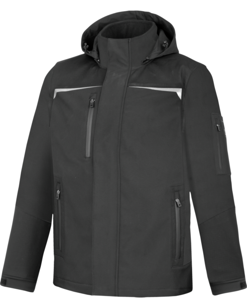 Wasserdichte Softshelljacke, abriebfestes Gewebe, praktischen Features - geeignet für den Einsatz im Outdoor bereich
