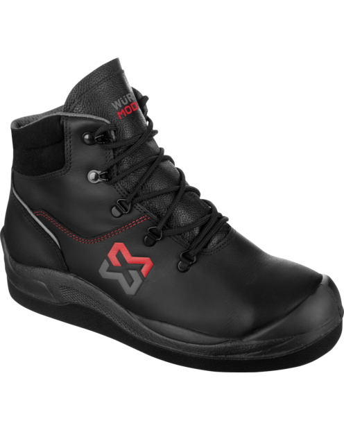 Schwarzer Sicherheitsstiefel S2PL, hitzebeständige Sohle, Aluminiumkappe, Obermaterial aus wasserabweisendem Leder