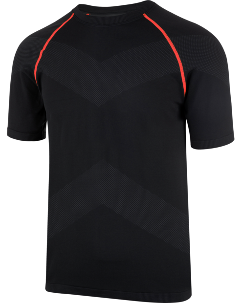T-Shirt Performance schwarz/rot