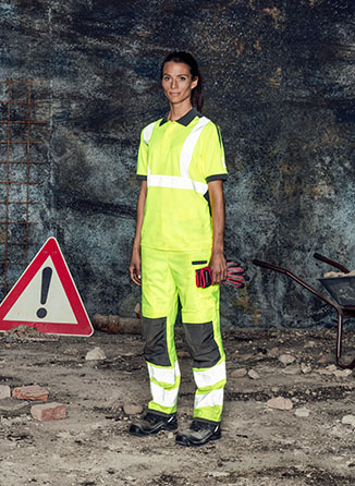 Straßenbau Outfit Neon Damen