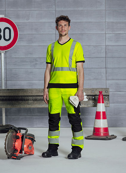 Logistik Outfit Fluo Sommer Gelb